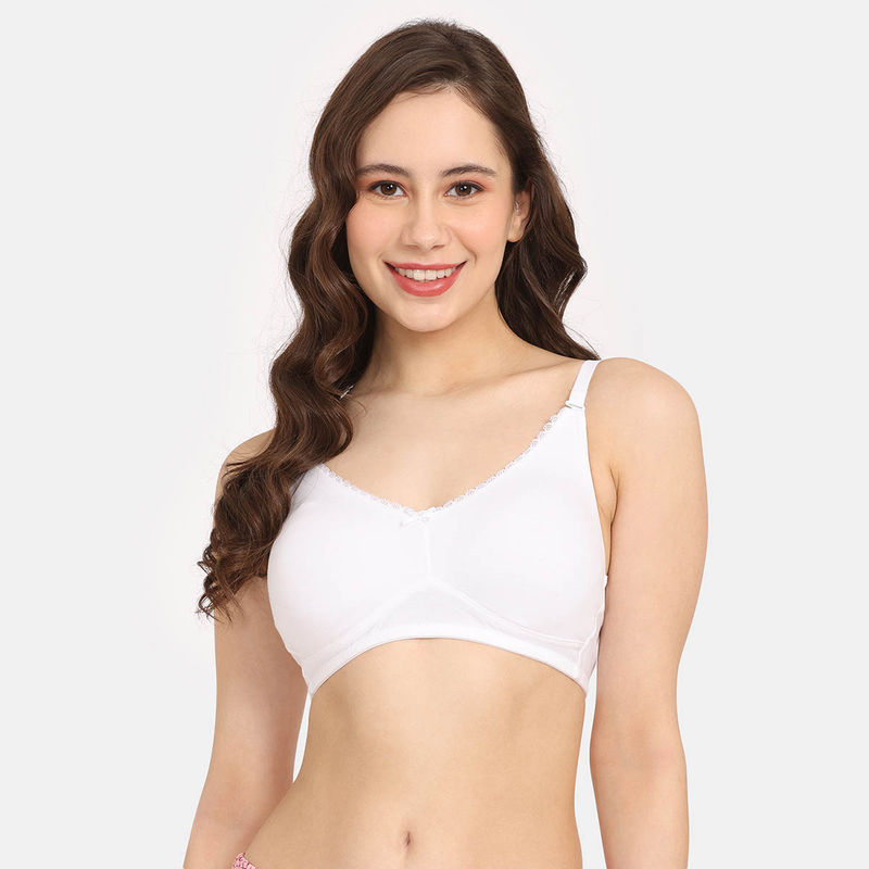 Zivame Rosaline Double Layered Non Wired 3-4th Coverage T-Shirt Bra - Lucent White (32D)
