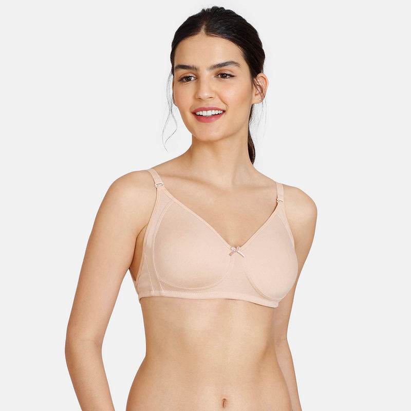 Zivame Double Layered Non Wired 3-4th Coverage Backless Bra - Toasted Almond (32B)