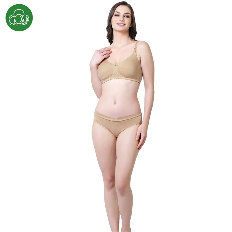 Inner Sense Organic Cotton Antimicrobial Seamless Maternity Bra and Panty (Set of 2) (40D)