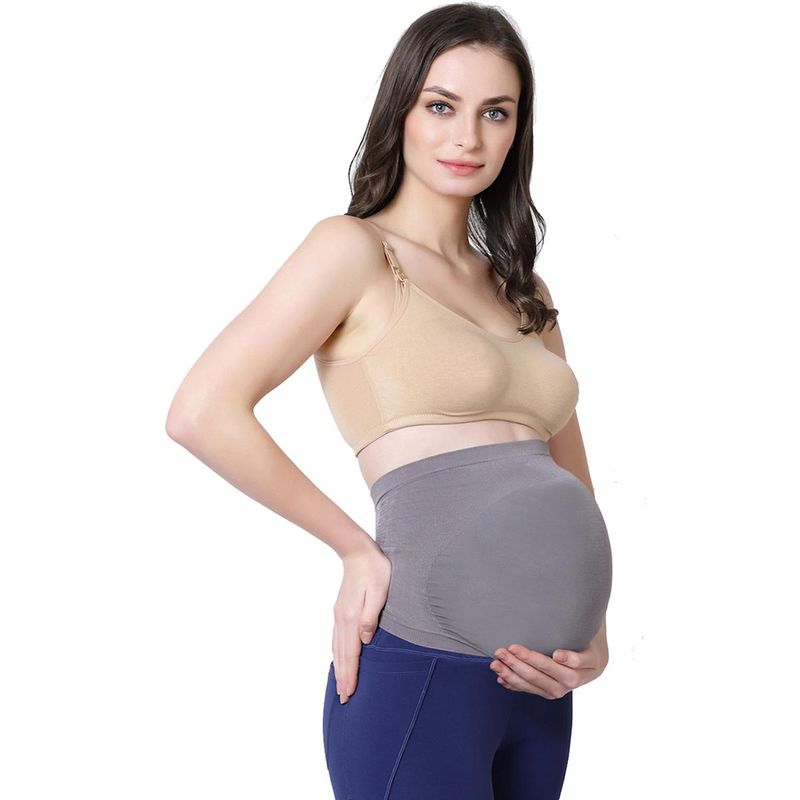 Inner Sense Bamboo Fiber Seamless Side Maternity Belly Band (M)