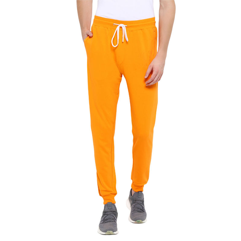 AM SWAN Premium Cotton Solid Joggers In Orange (30)