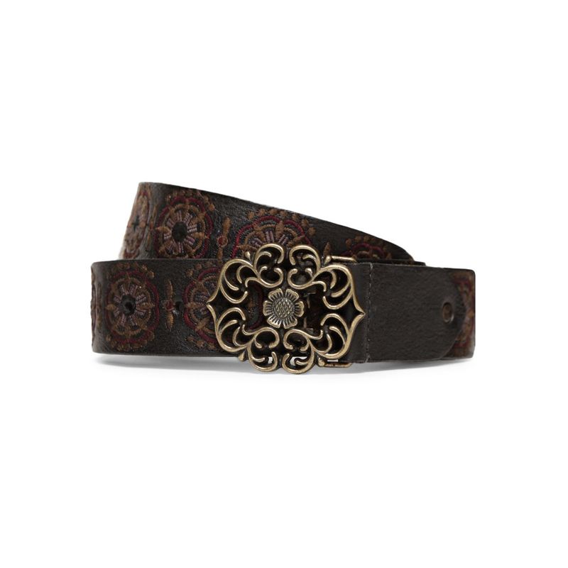 ART N VINTAGE Genuine Leather Black Color Hand Embroidery Belt (34)