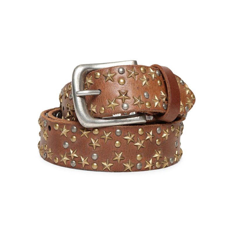 ART N VINTAGE Cognac Star Studded Belt for Women (28)