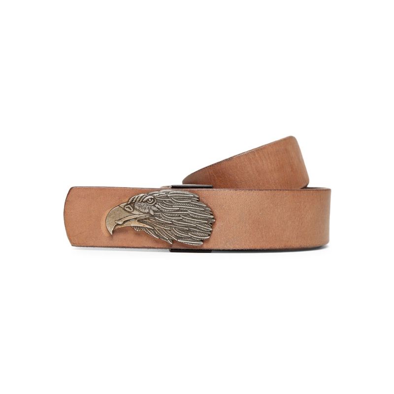 ART N VINTAGE Natural Plain Belt with Eagle-Shaped Metal Buckle (28)