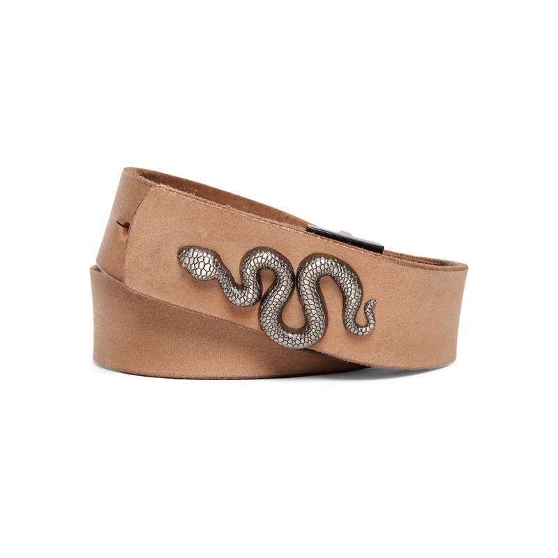 ART N VINTAGE Natural Plain Belt with Snake-Shaped Metal Buckle (28)