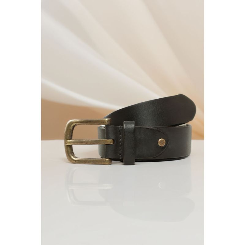 ART N VINTAGE Genuine Black Plain Mens Leather Belt (28)