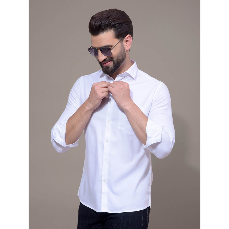 CRIMSOUNE CLUB Men White Modal Shirt (2XL)