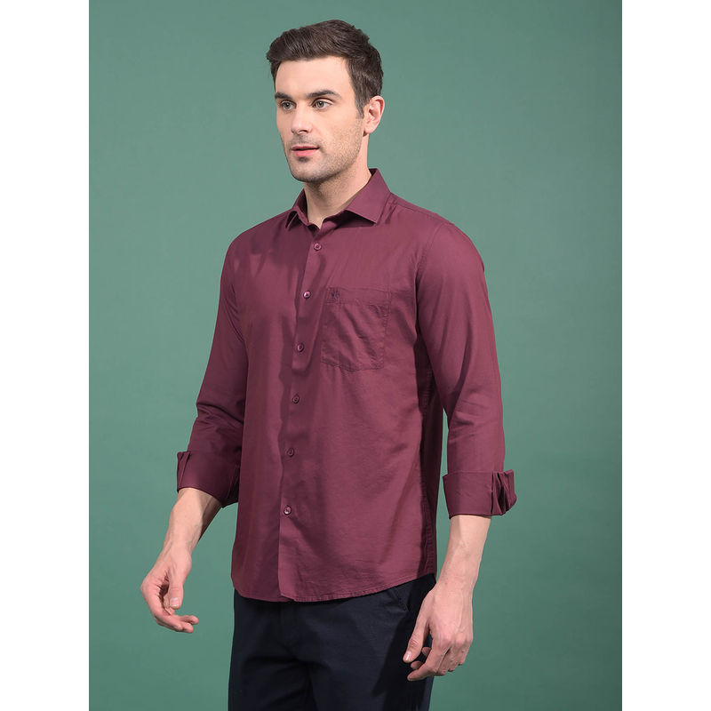 CRIMSOUNE CLUB Men Wine Modal Shirt (S)