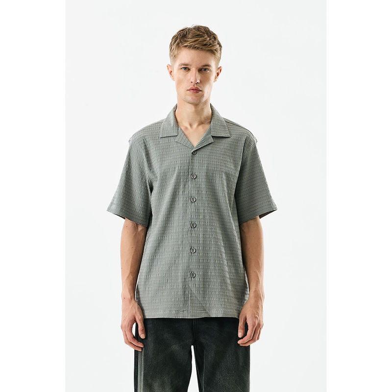 Snitch Men Green Textured Casual Shirt (XS)