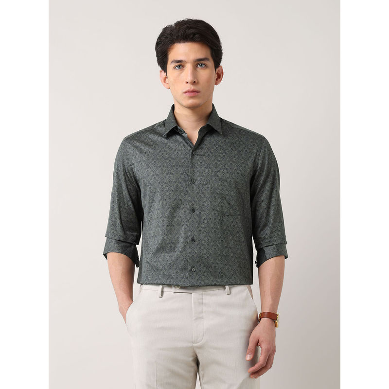Arrow Men Green Printed Formal Shirt (39)