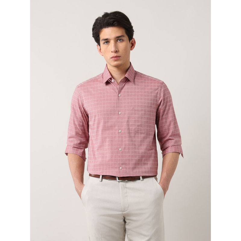 Arrow Men Pink Checks Formal Shirt (39)