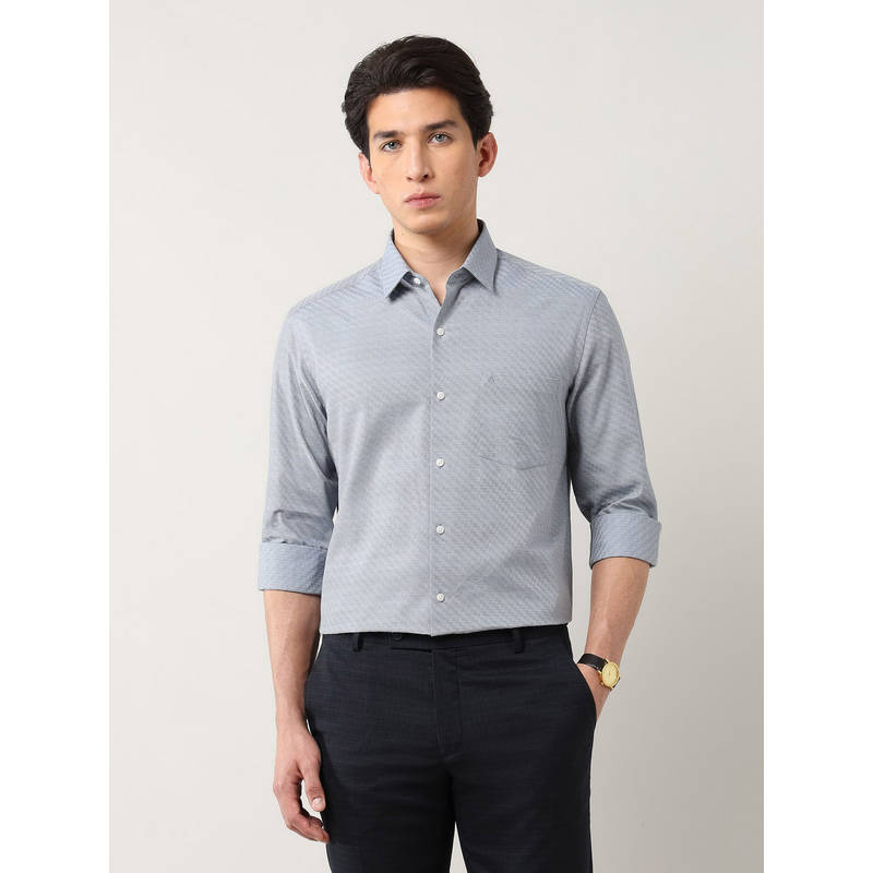 Buy Arrow Men Orange Self Design Formal Shirt Online
