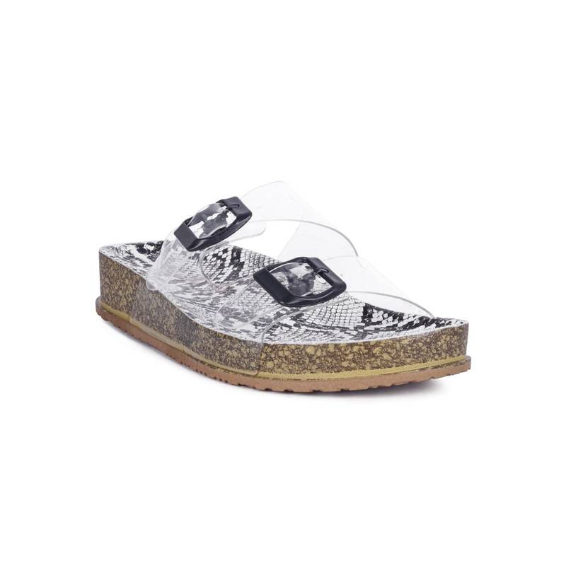 London Rag Printed White Sandals (EURO 38)