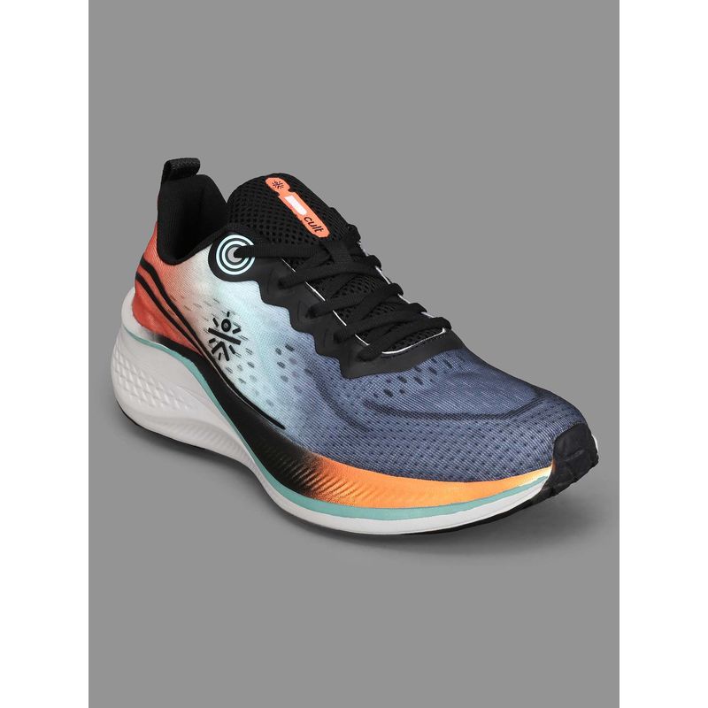 CULT Men Dynex Running Shoes - Black & Orange (UK 6)