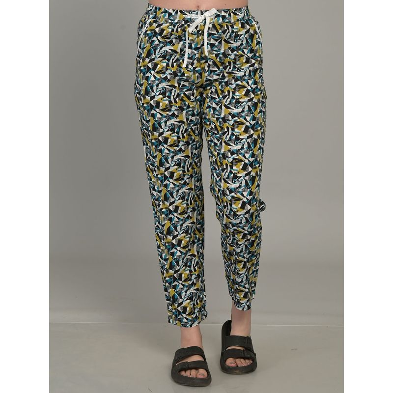 MAYSIXTY Women Pure Rayon Printed Multi Regular Pyjama (S)