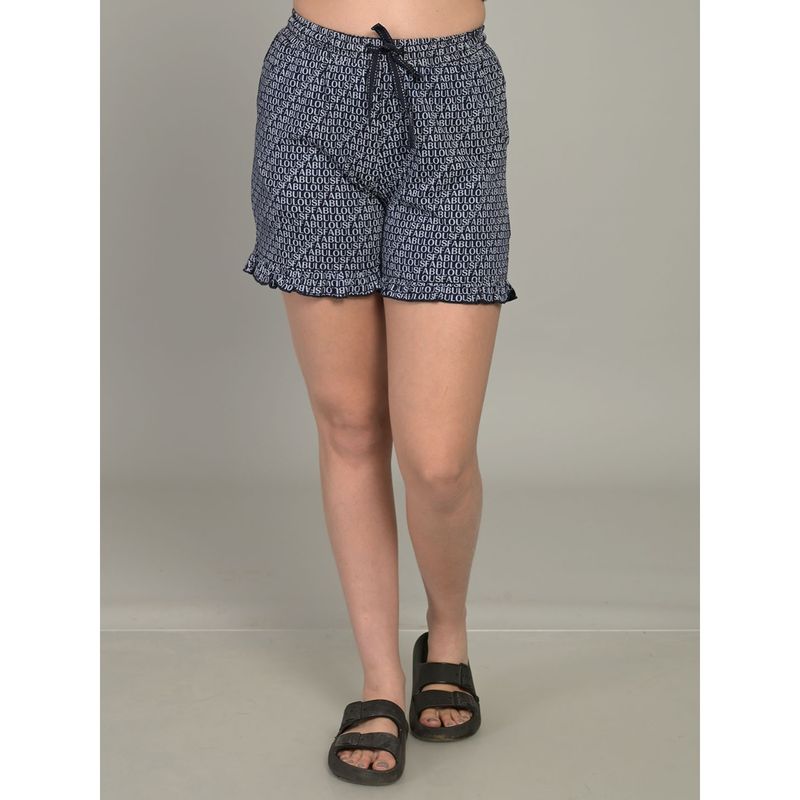 MAYSIXTY Women Pure Soft Cotton Printed Black Regular Shorts (XL)