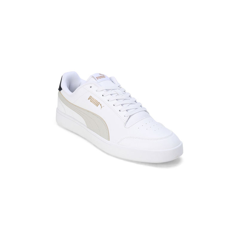 Puma Shuffle Unisex White And Beige Sneakers (UK 6)