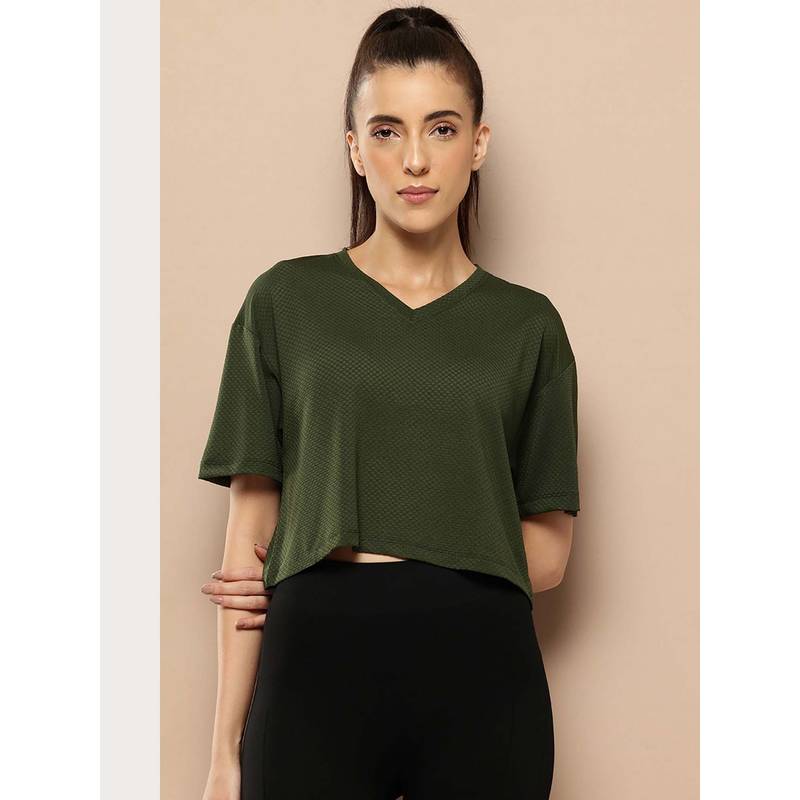Alcis Green Regular Fit Pull On V-Neck T-Shirt (XS)
