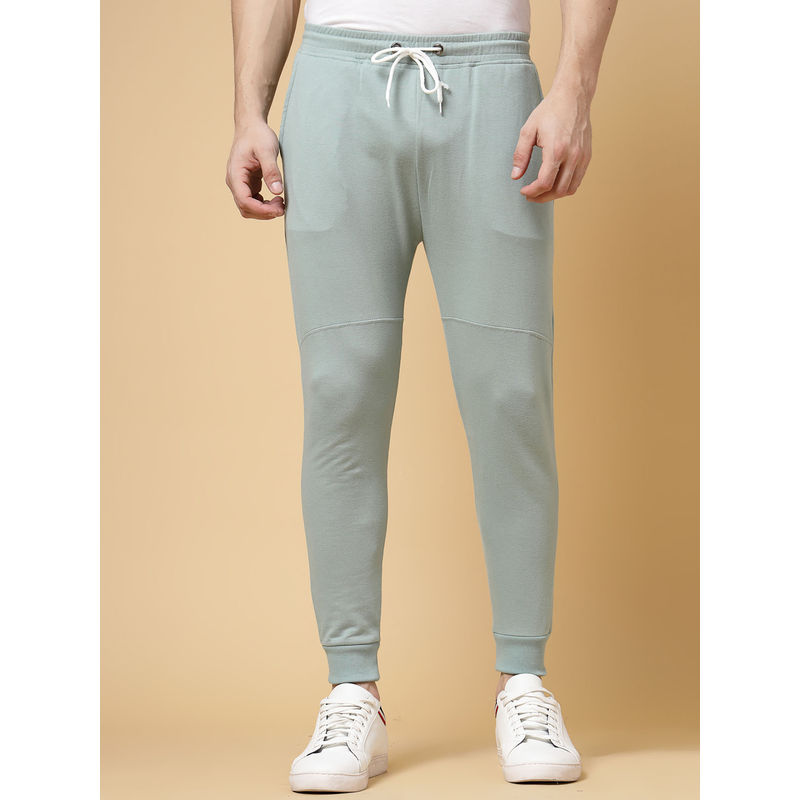 RIGO Mens Jade Green Solid Terry Joggers (32)