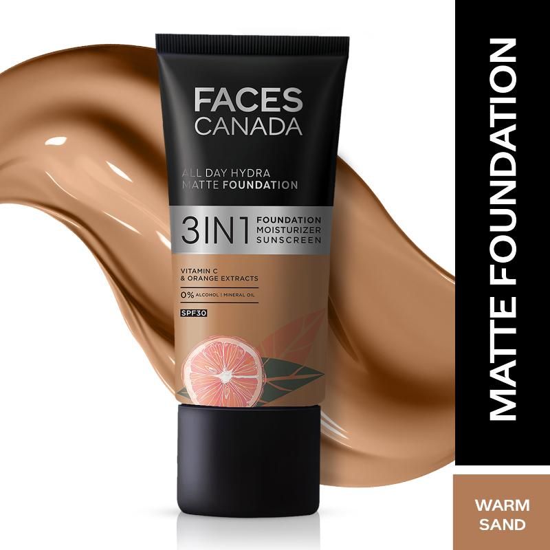 Faces Canada 3 In 1 All Day Hydra Matte Foundation - Warm Sand 042