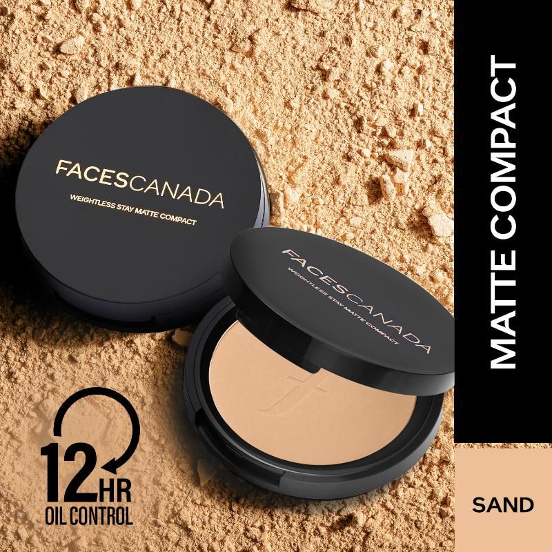 Faces Canada Weightless Stay Matte Compact SPF-20 Vitamin E & Shea Butter - Sand 04