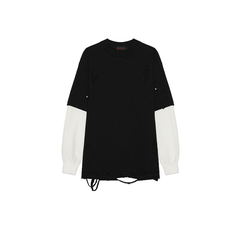 Funeral Apparel Distressed Thermal Long Sleeve T-Shirt (L)