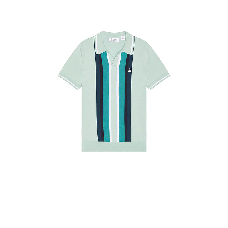 Original Penguin Vertical Stripe Johnny Collar Polo (S)