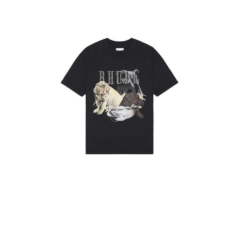 Rhude Rhinestone Hunting Dog Tee (L)