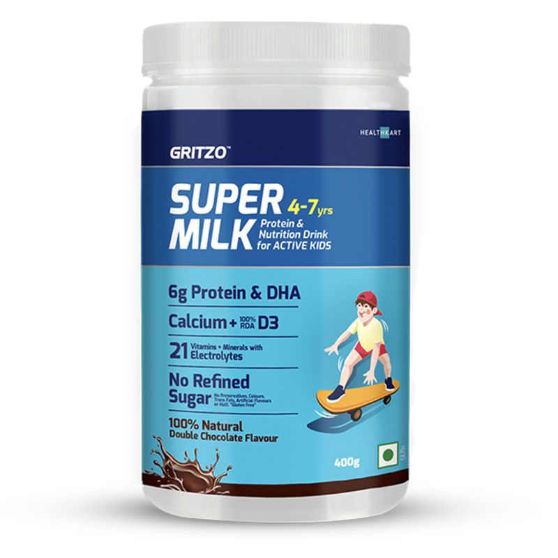 Gritzo Supermilk For Active Kids (4-7y) - Natural Double Chocolate Flavour