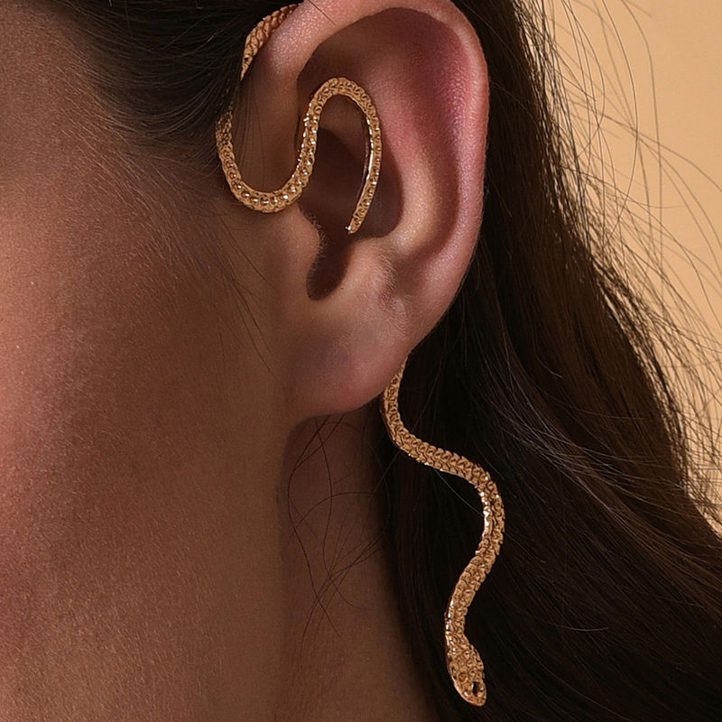 Ear Climber Feather Earring Metal Cuff Stud Women Ear Crawler