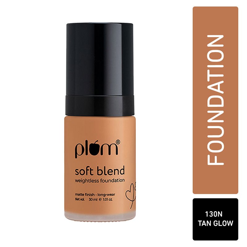 Plum Soft Blend Weightless Foundation With Hyaluronic Acid Matte Finish - Tan Glow - 130n