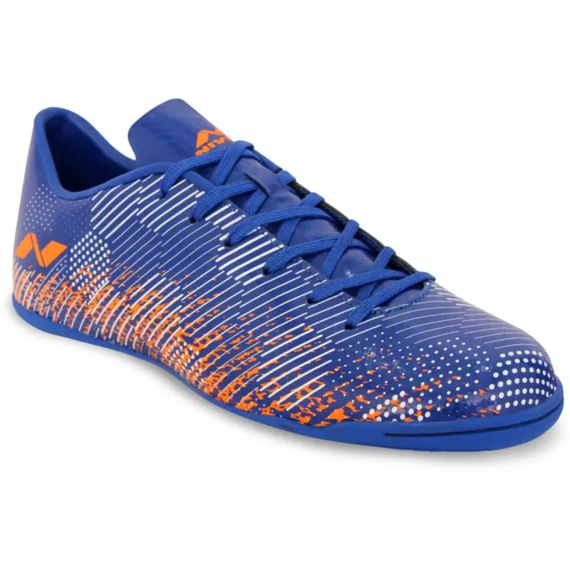 Nivia Encounter 9.0 Futsal Shoes, Royal Blue-Orange (UK 8)