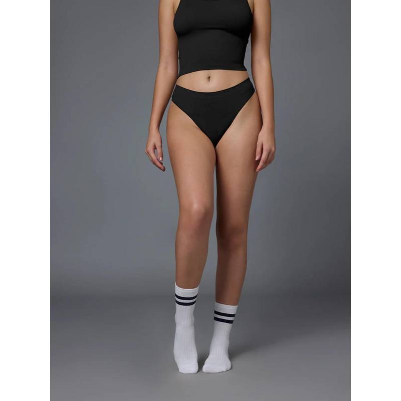 FEIER Women Black Classic Logo Thong (M)