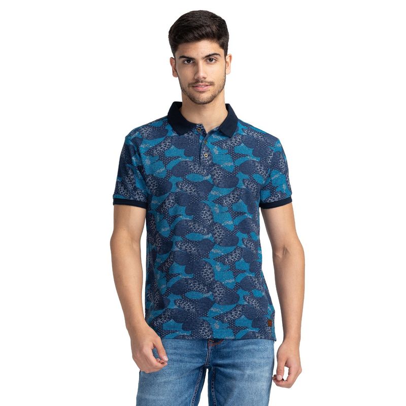 Being Human Men Short Sleeve Regular Fit Polo T-Shirt Blue (S)