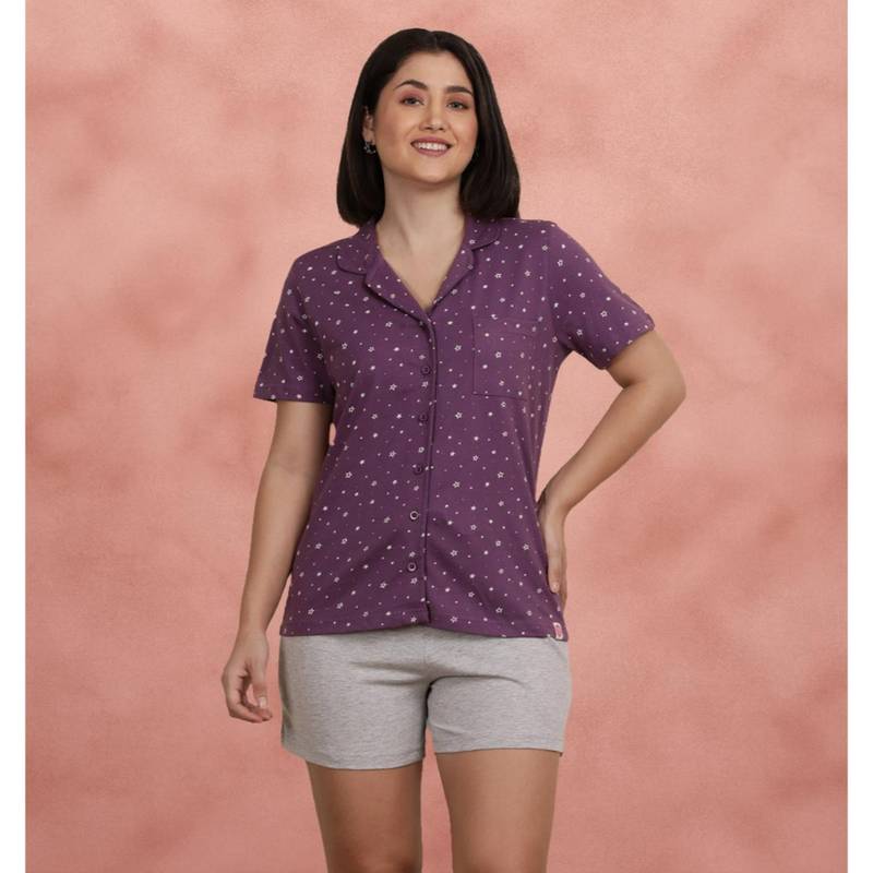 Shyaway Berry Conserve Collared Shirt with Shorts (2XL)