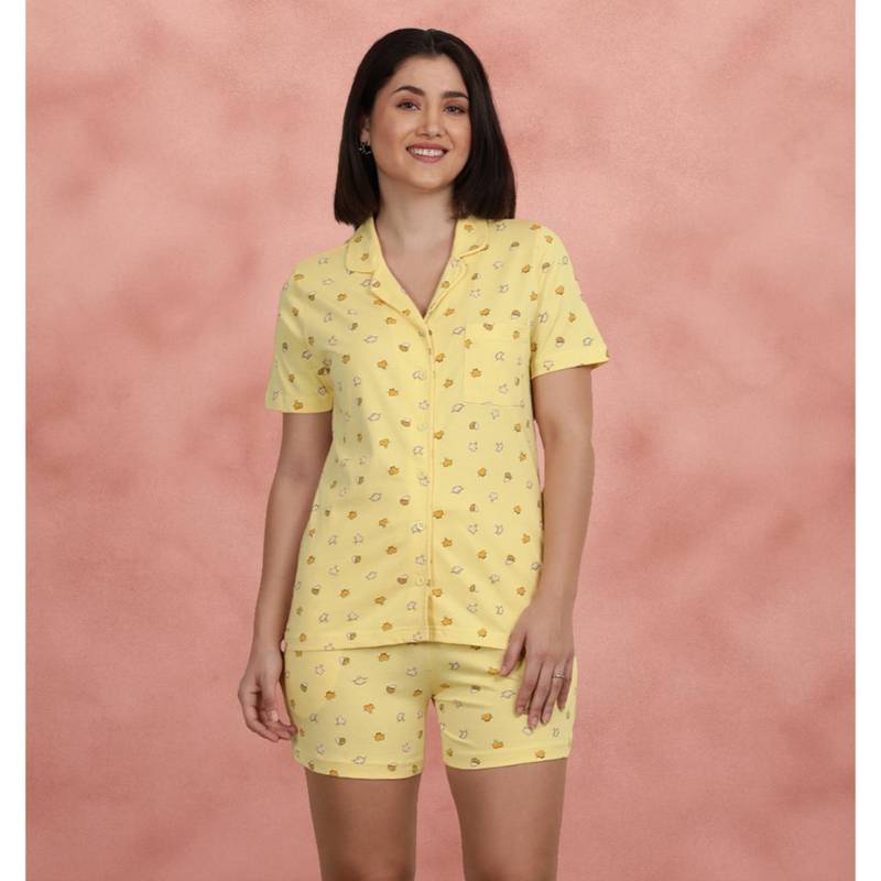 Shyaway Golden Haze Collared Shirt with Shorts (2XL)