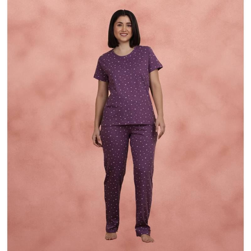 Shyaway Berry Conserve All Over Printed T-Shirt with Pajama (L)