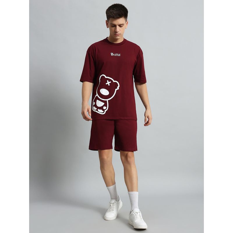 Griffel Printed Maroon Co-Ord (Set of 2) (XS)