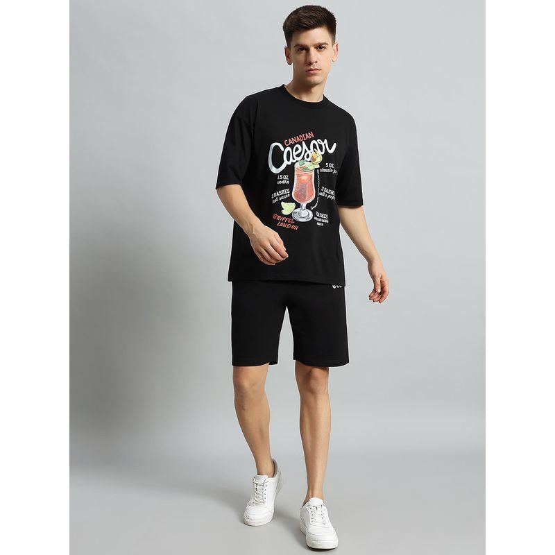 Griffel Printed Oversized Black Co-Ord (Set of 2) (XS)
