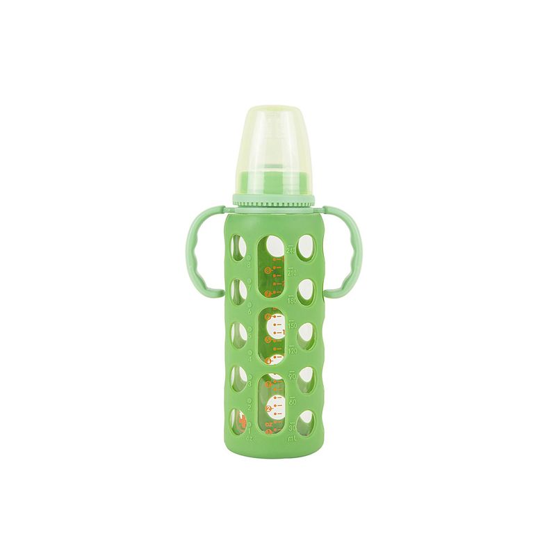 Baby Moo Good Grip Green 240 ml Glass Feeding Bottle With Handle Buy