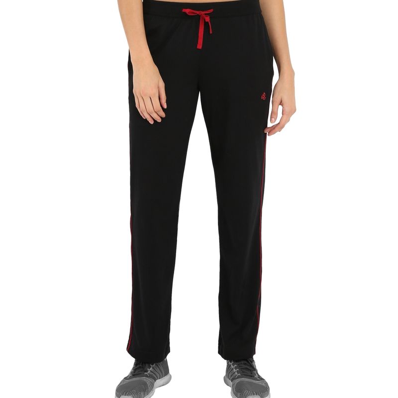 Jockey Women's Cotton Contrast Side Piping and Pockets Track pant