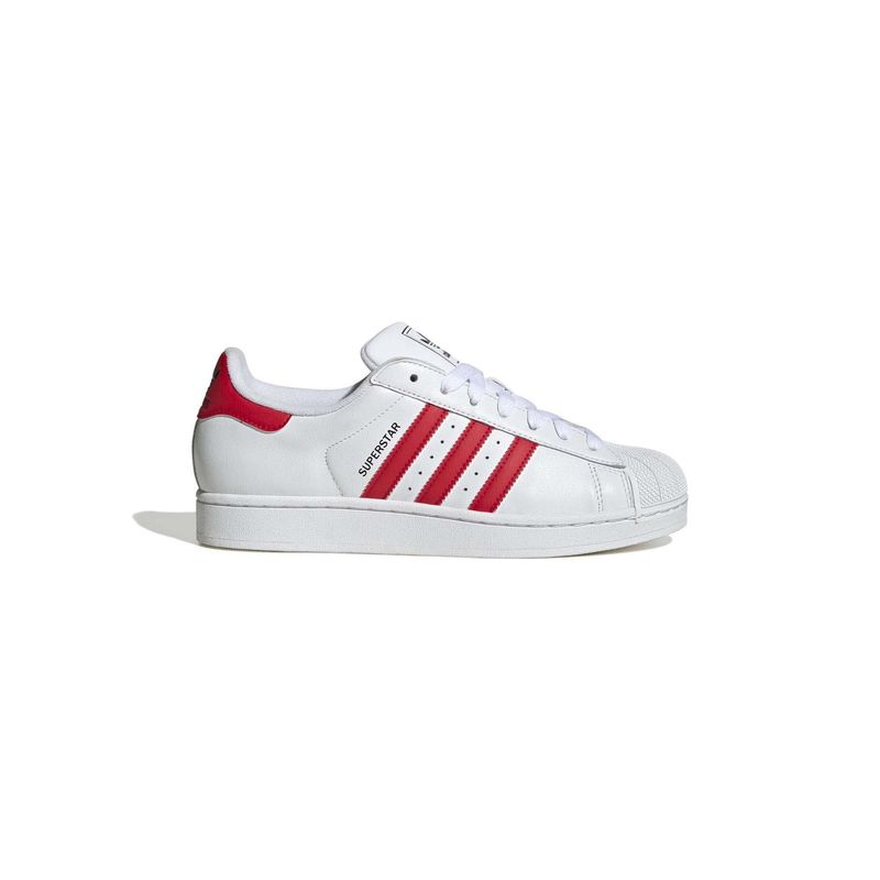 adidas Originals Superstar II Unisex White & Red Casual Sneakers (UK 5.5)