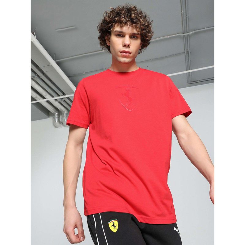 Puma Ferrari Race Tonal Shield Mens Red T-Shirt (XS)