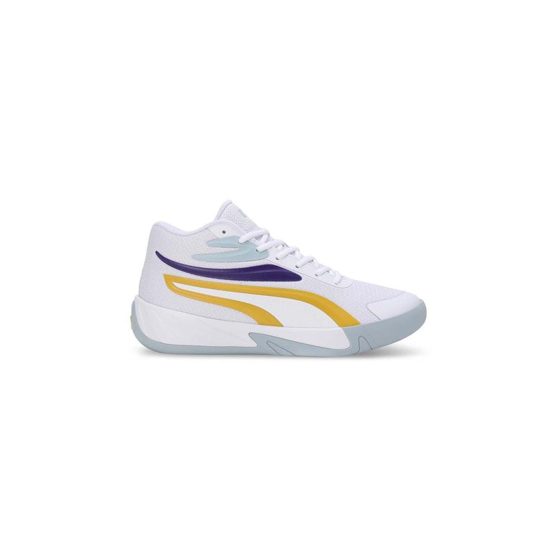 Puma Court Pro Unisex Off White & Yellow Basketball Shoes (UK 3)