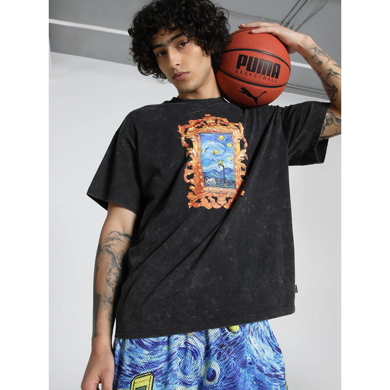 Puma Dylan Exhibit Oversized Men's Black T-shirts (M)