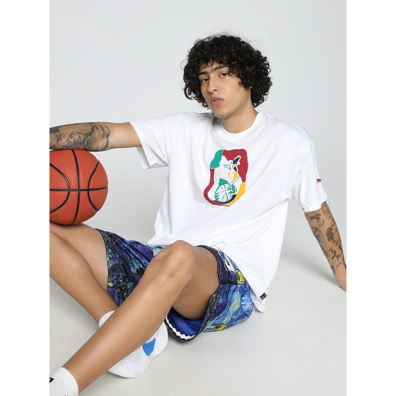 Puma Dylan Exhibit Oversized Men's White T-shirts (XL)