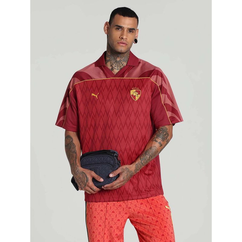 Puma X Harry Potter Unisex Relaxed Fit Red Football Jersey Polo T-Shirt (S)