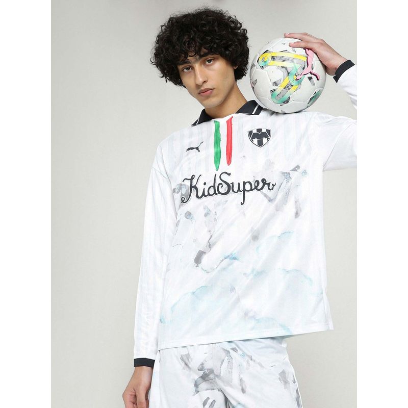 Puma White Men's Retro Graphic Printed Polo T-Shirt (XS)