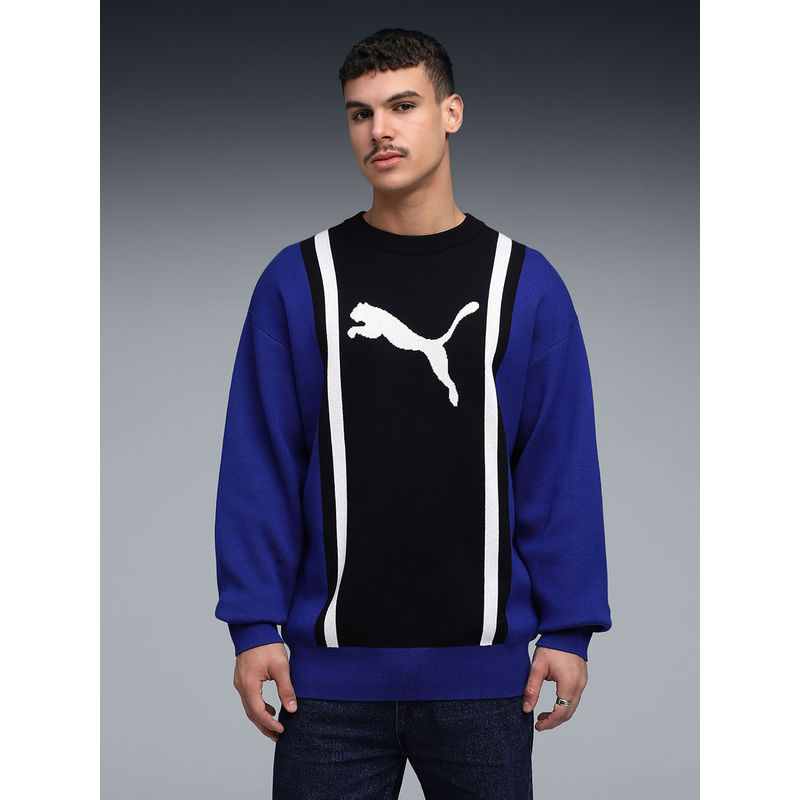 Puma FUTURE ARCHIVE Relaxed Fit Crew Neck Blue Sweatshirt (S)