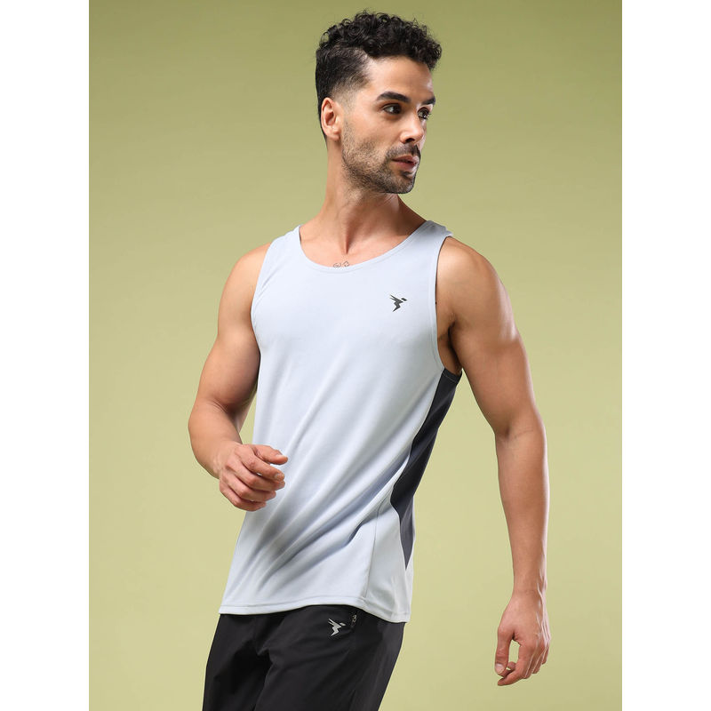 Technosport Men Solid Slim Fit Round Neck Sports Tank Top with Techno cool+ (2XL)